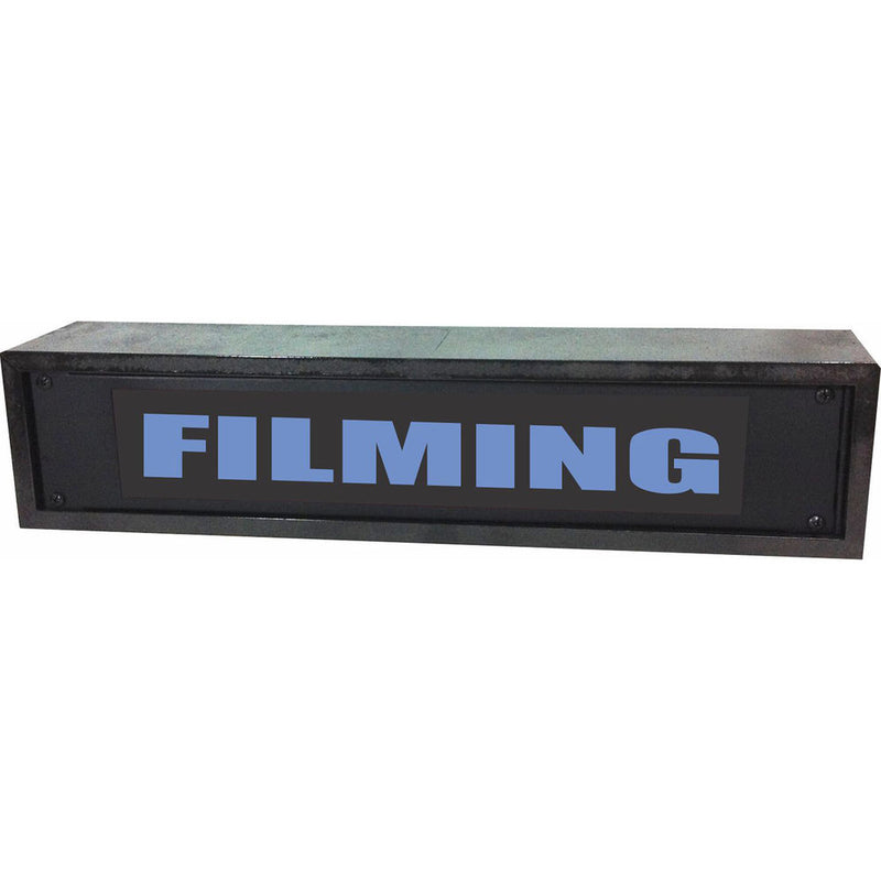 American Recorder FILMING Rackmount Indicator Sign with LEDs and Black Enclosure (2 RU, Blue)