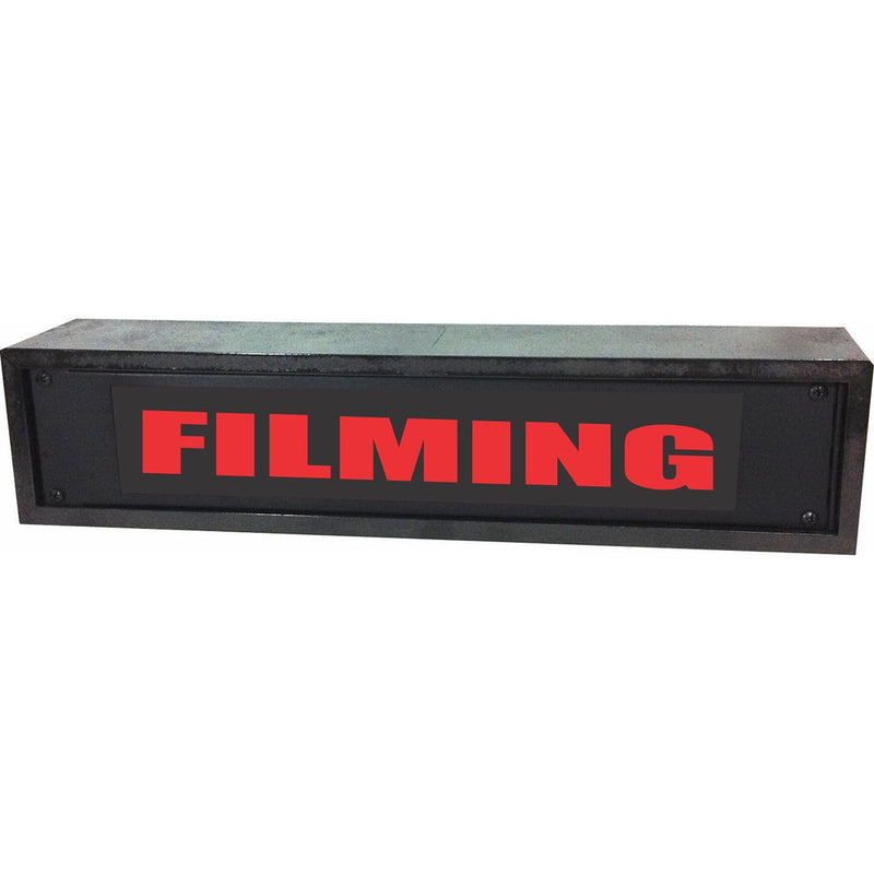 American Recorder FILMING Rackmount Indicator Sign with LEDs and Black Enclosure (2 RU, Red)