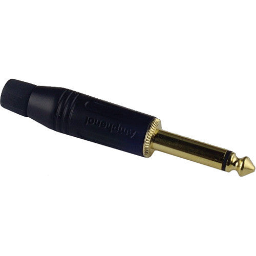 Amphenol M Series 1/4" Mono Straight Cable Connector with Gold Plated Contacts (Black)