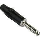 Amphenol M Series 1/4" TRS Straight Cable Connector with Nickel Plated Contacts (Black)