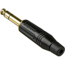 Amphenol M Series 1/4" TRS Straight Cable Connector with Gold Plated Contacts (Black)