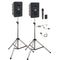 Anchor Audio GG-DP2-AIR-HB Go Getter Portable Sound System Deluxe AIR Package 2 with Bodypack & Wireless Handheld Microphone Transmitters and Wireless Companion Speaker & Speaker Stands (1 x Lavalier Mic, 1 x Headset Mic, 1.9 GHz)