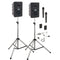 Anchor Audio GG-DP2-HB Go Getter Portable Sound System Deluxe Package 2 with Bodypack & Wireless Handheld Microphone Transmitters and Unpowered Companion Speaker & Speaker Stands (1 x Lavalier Mic, 1 x Headset Mic, 1.9 GHz)