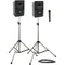 Anchor Audio LIB-DP1-H Liberty Deluxe Package 1 Portable Bluetooth PA System with Handheld Wireless Microphone Transmitter, Unpowered Companion Speaker, and Speaker Stands (1.9 GHz)