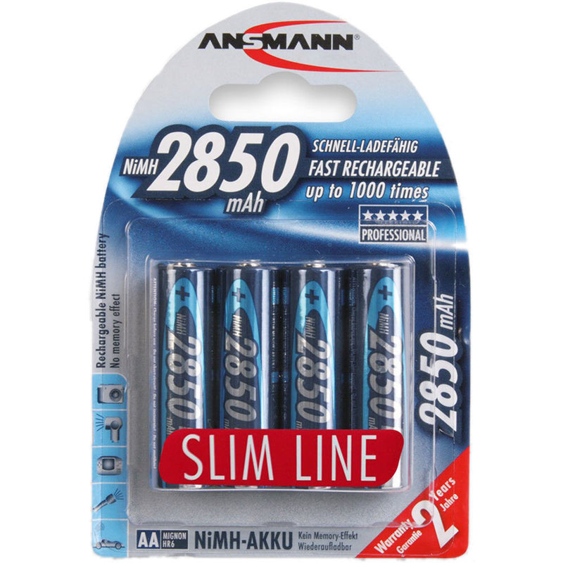 Ansmann Mignon AA Type 2850mAh Rechargeable NiMH Battery (4-Pack, US)