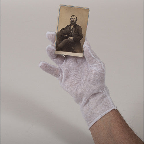 Archival Methods Lightweight Bleached Cotton Inspection Gloves (Small, 12-Pack)