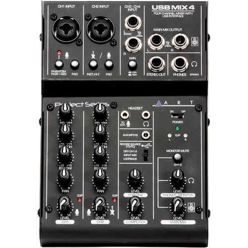 ART USBMIX4 Project Series 4-Channel Mixer and Computer Interface