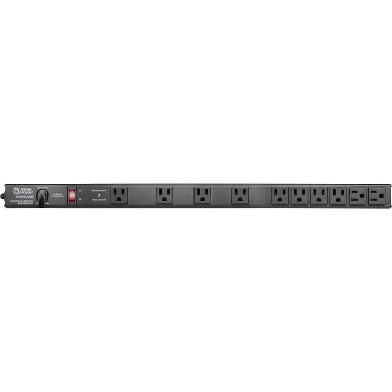 Atlas Sound 20A - 24" / 10 Outlet Vertical Power Strip