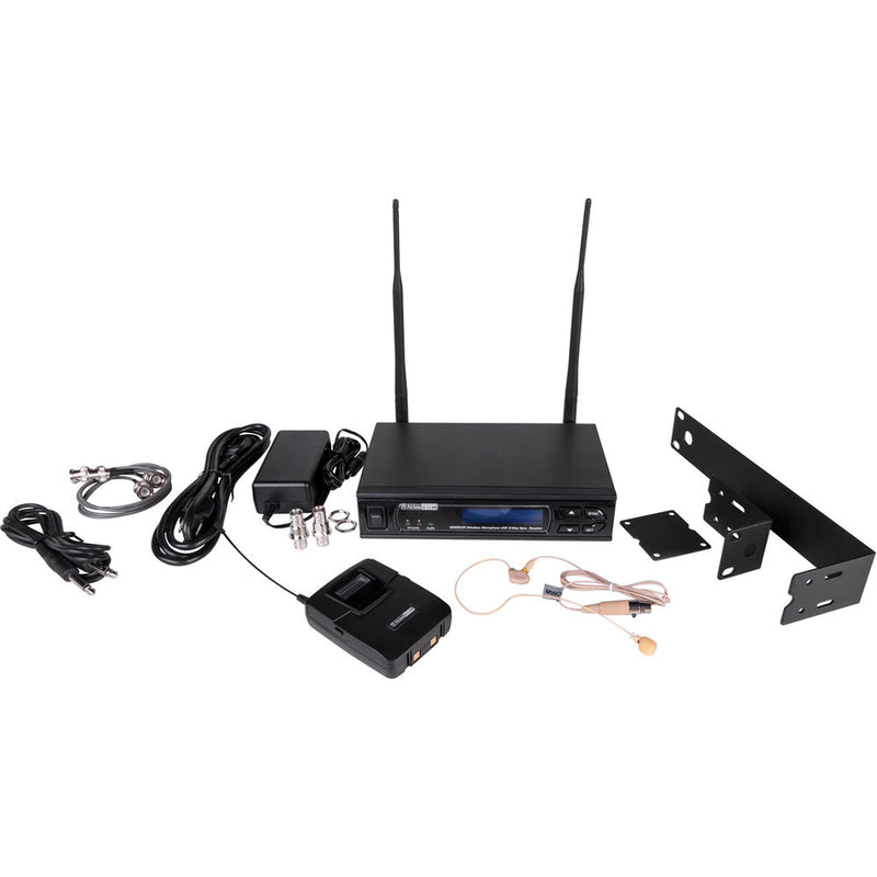 Atlas Sound Wireless Microphone System with Belt Pack And Over Ear Microphone