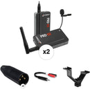 Azden PRO-XR 2-Person Digital Camera-Mount Wireless Omni Lavalier Microphone System Kit (2.4 GHz)