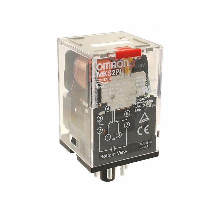 Omron Industrial Automation MKS2PI DC48 Power Relay Dpdt 48 VDC 10 A MK-S Series Socket Latching