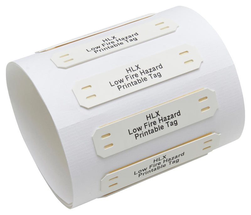 Raychem - TE Connectivity HLX150WE1TS070B Wire Marker Tie On Pre Printed Plate Blank White 90mm x 15mm