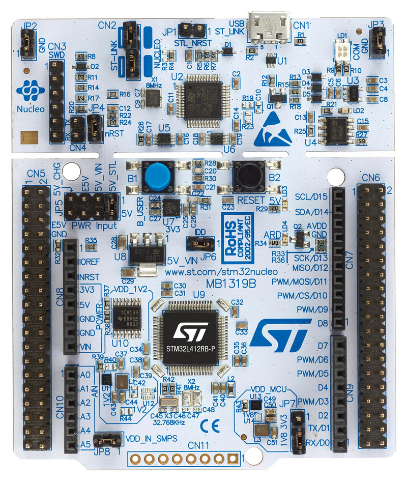 Stmicroelectronics NUCLEO-L412RB-P Development Board Nucleo-64 32-Bit STM32L412RB MCU Arduino ST Morpho Compatible