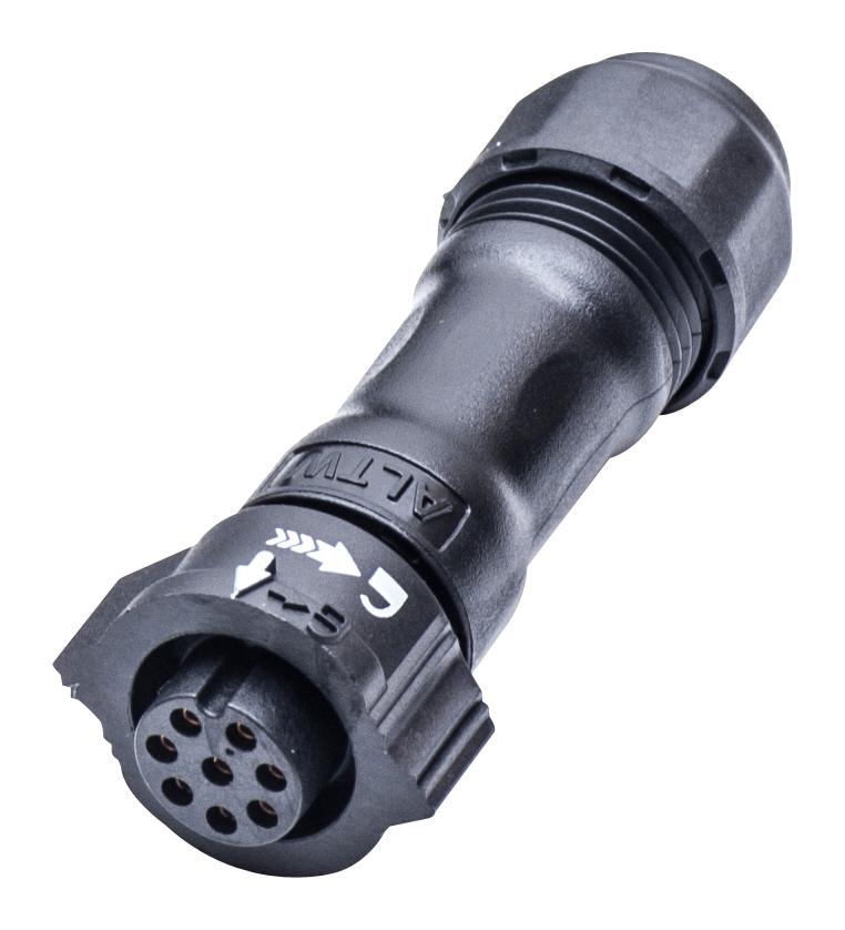 AMPHENOL LTW BD-08BFFA-QL8MP0 Circular Connector, IP68, X-Lok B Size Series, Cable Mount Receptacle, 8 Contacts, Crimp Socket
