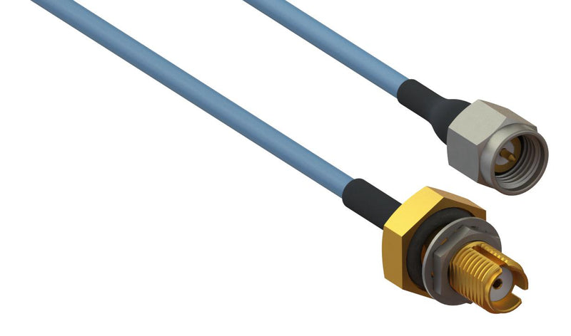 Amphenol SV Microwave 7029-3410 RF Coax Cable SMA PLUG-SMA BHD Jack 6"