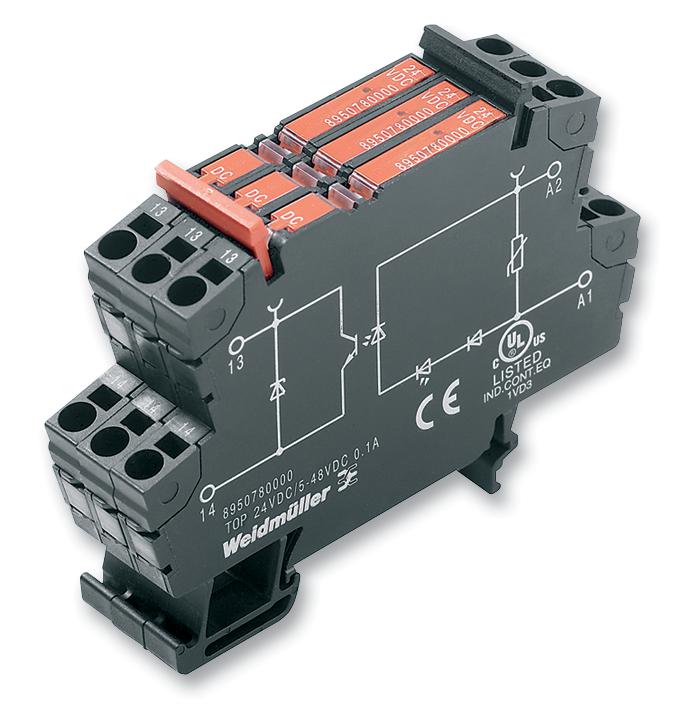 Weidmuller 8950960000 Solid State Relay 500 mA 48 VDC DIN Rail Spring