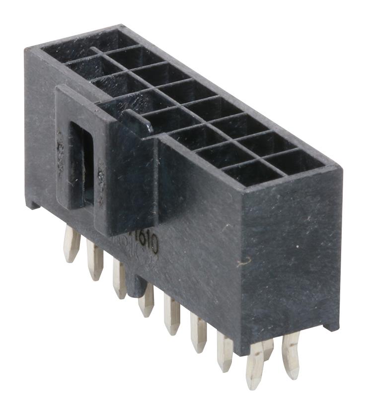 Molex 105310-1216 Wire-To-Board Connector 2.5 mm 16 Contacts Header Nano-Fit 105310 Series Through Hole 2 Rows