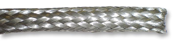 ALPHA WIRE 2171/1 SV005 Sleeving, Tubular Wire, Braided, 30.5 m, 100 ft, 7.14 mm, Copper, Tin Plated, Silver