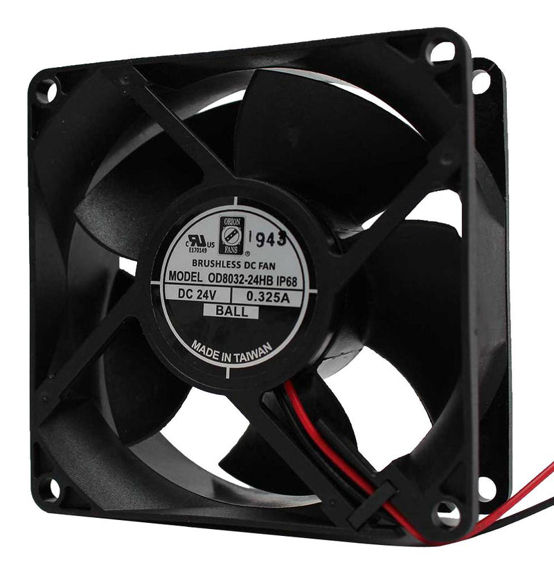 Orion Fans OD8032-24HBIP68 DC Axial Fan 24 V Square 80 mm 32 Ball Bearing 76.6 CFM
