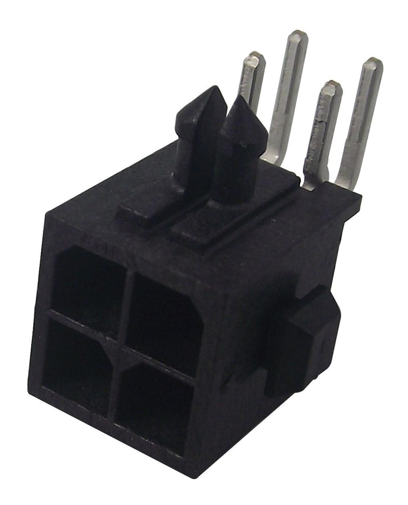AMP - TE Connectivity 3-794618-4 Pin Header Right Angle Wire-to-Board 3 mm 2 Rows 4 Contacts Through Hole