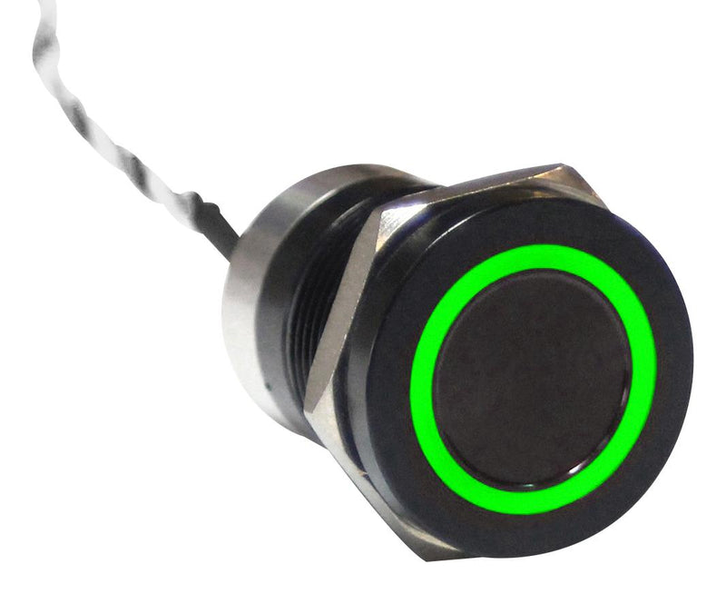 Bulgin MC19LCBGR Vandal Resistant Switch Dpdt Black MC Series Off-On Green Red Wire Leaded