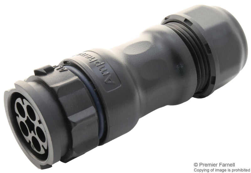 AMPHENOL LTW DC-05BMFA-QL8LPP Circular Connector, IP68, X-Lok D Size Series, Cable Mount Plug, 5 Contacts, Crimp Socket