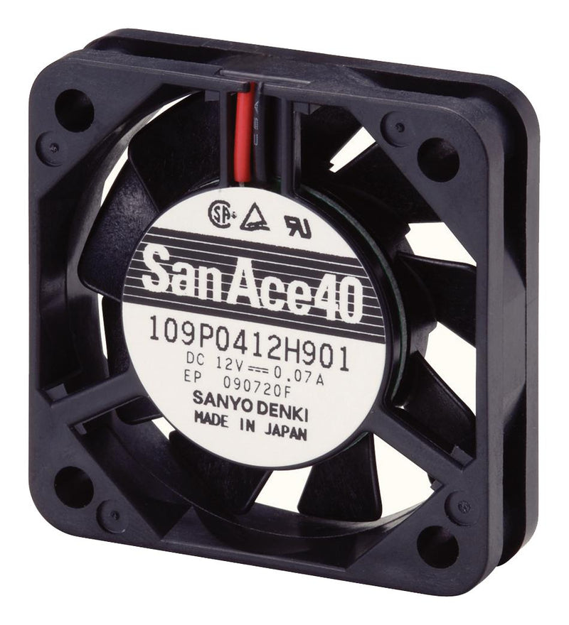 Sanyo Denki 109P0405H901 DC Axial Fan 5 V Square 40 mm 10 Ball Bearing 5.3 CFM