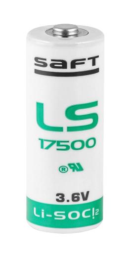 Saft LS17500 FLC Battery 3.6 V A Lithium Thionyl Chloride Ah Raised Positive and Flat Negative 17.16 mm