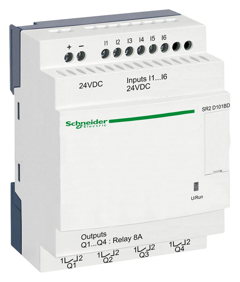 Schneider Electric SR2D101BD Smart Relay Compact Zelio Logic 6 Discrete Inputs 4 Outputs 24VDC