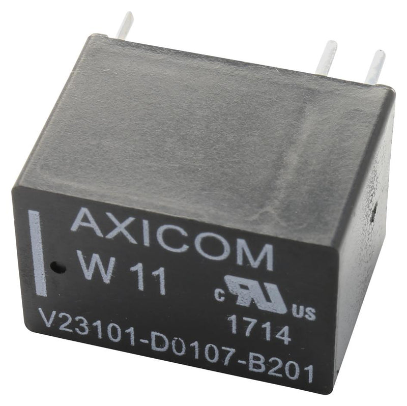 Axicom - TE Connectivity V23101D 107B201 V23101D 107B201 Signal Relay 24 VDC Spdt 1.25 A W11/V23101 Through Hole Non Latching