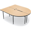 Balt MediaSpace Multimedia & Collaboration Large Double Table with Black Legs (Fusion Maple Laminate, Platinum Edge)