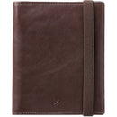 Barber Shop Fringe Leather Passport and Memory Card Holder (Dark Brown)