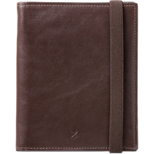 Barber Shop Fringe Leather Passport and Memory Card Holder (Dark Brown)