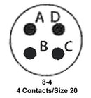 ITT Cannon KPT06B8-4PW KPT06B8-4PW Circular Connector KPT Straight Plug 4 Contacts Solder Pin Bayonet 8-4