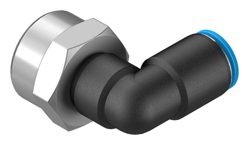 Festo QSLF-3/8-8-B Pneumatic Fitting Push-In L-Fitting G3/8 14 bar 8 mm PBT (Polybutylene Terephthalate) Qslf