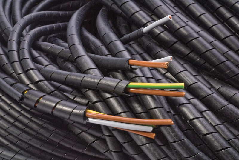 PRO Power PP002667 Spiral Wrap 0.47 " 12 mm Polyethylene Black 82.02 ft 25 m
