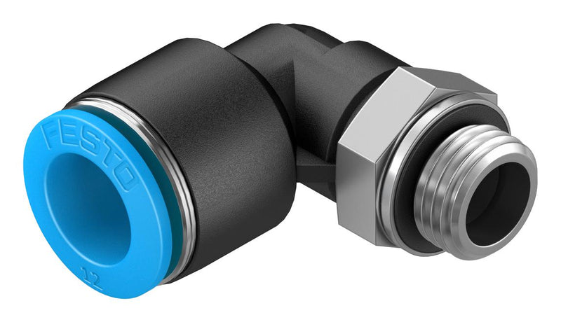 Festo QSL-G1/4-12 Pneumatic Fitting Push-In L-Fitting G1/4 14 bar 12 mm PBT (Polybutylene Terephthalate) QSL