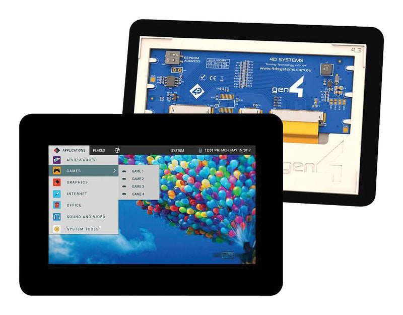 4D Systems GEN4-4DCAPE-43CT-CLB Beaglebone Black Cape LCD 4.3&quot; Capacitive Touchscreen With Cover Lens Bezel