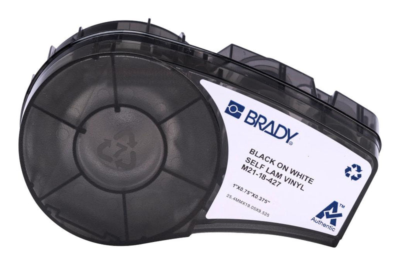 Brady M21-18-427 Labels Printer 0.75" X 1" BLK/WHT