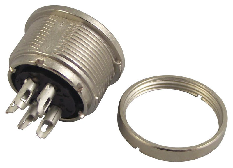 Binder 09 0316 00 05 09 05 Circular Connector 680 Series Panel Mount Receptacle 5 Contacts Solder Socket Zinc Alloy Body