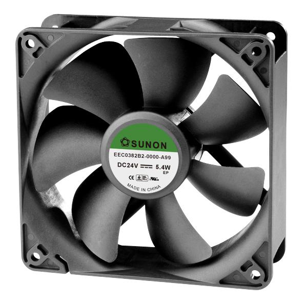 Sunon EEC0382B2-0000-A99 DC Axial Fan 24 V Square 120 mm 38 Ball Bearing 116.082 CFM