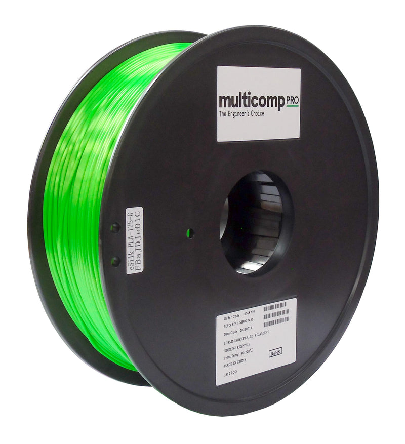 Multicomp PRO MP007443 MP007443 3D Filament Silk PLA 1.75 mm 1 kg Green