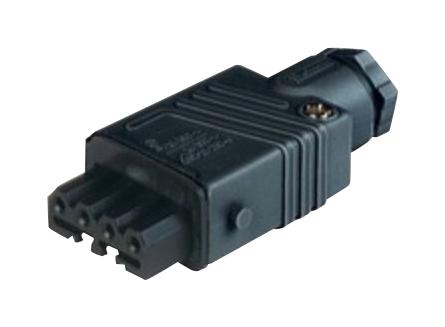 Hirschmann STAK 4 SCHWARZ/BLACK Rectangular Power Connector Black Contacts ST Series Cable Mount Screw Receptacle