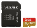 Sandisk SDSQXAF-032G-GN6MA SDSQXAF-032G-GN6MA Extreme Microsdhc Class 10 U3 V30 Memory Card 32GB 90MB/s 60MB/s