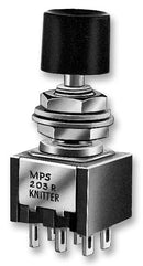 KNITTER-SWITCH MPS203R Pushbutton Switch MPS Blue Dpdt On-(On) Plunger