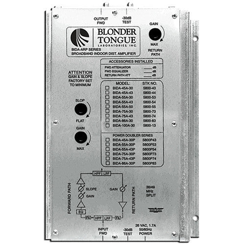 Blonder Tongue BIDA 550-50 Broadband Indoor Distribution Amplifier (50dB, 47-550 MHz)