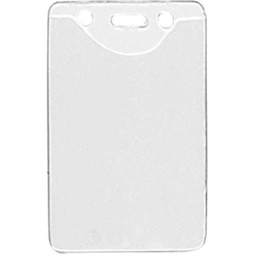 BRADY PEOPLE ID Clear Vinyl Vertical Badge Holder with Slot and Chain Holes (2.3 x 3.38", 100-Pack)