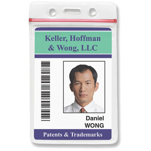 BRADY PEOPLE ID Clear Vinyl Vertical Badge Holder with Resealable Top (2.38 x 3.88", 100-Pack)