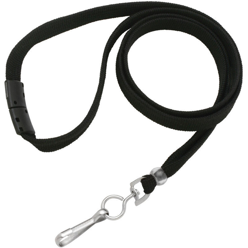 BRADY PEOPLE ID 3/8" Breakaway Lanyard with Swivel Hook (Black, 100-Pack)