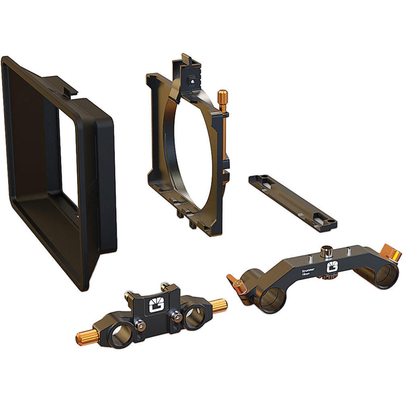 Bright Tangerine Misfit Atom Clamp-On Matte Box with Anti Reflective Tilt Bracket and 15mm LWS / 19mm Studio Rod Clamps